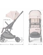 KINDERKRAFT Carucior pentru copii Indy 3 Misty Beige cu spatar si suport pentru picioare reglabile cadru din aluminiu curea de transport greutate admisa 15 kg
