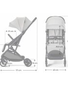 KINDERKRAFT Carucior pentru copii Indy 3 Urban Grey cu spatar si suport pentru picioare reglabile cadru din aluminiu curea de transport greutate admisa 15 kg