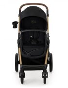 KINDERKRAFT Carucior pentru copii Moov 2 air Pure Black 4 in 1 multifunctional cu suspensii spatar reglabil maner ajustabil accesorii