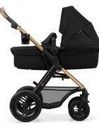 KINDERKRAFT Carucior pentru copii Moov 2 air Pure Black 4 in 1 multifunctional cu suspensii spatar reglabil maner ajustabil accesorii