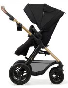 KINDERKRAFT Carucior pentru copii Moov 2 air Pure Black 4 in 1 multifunctional cu suspensii spatar reglabil maner ajustabil accesorii