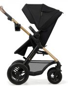 KINDERKRAFT Carucior pentru copii Moov 2 air Pure Black 4 in 1 multifunctional cu suspensii spatar reglabil maner ajustabil accesorii