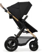 KINDERKRAFT Carucior pentru copii Moov 2 air Pure Black 4 in 1 multifunctional cu suspensii spatar reglabil maner ajustabil accesorii