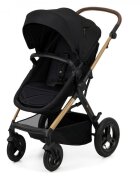 KINDERKRAFT Carucior pentru copii Moov 2 air Pure Black 4 in 1 multifunctional cu suspensii spatar reglabil maner ajustabil accesorii