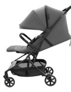 KINDERKRAFT Carucior pentru copii Nebo Platinum Grey cadru din aluminiu compact compatibil avion greutate admisa 22 kg include geanta de transport si curea de umar