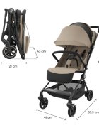 KINDERKRAFT Carucior pentru copii Nebo Soft Beige cadru din aluminiu compact compatibil avion greutate admisa 22 kg include geanta de transport si curea de umar