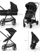 KINDERKRAFT Carucior pentru copii Newly Classic Black 4 in 1 cu suspensii cadru din aluminiu reversibil si accesorii incluse