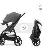 KINDERKRAFT Carucior pentru copii Trig 3 Granite Grey cu tava inclusa suspensii greutate admisa 22 kg