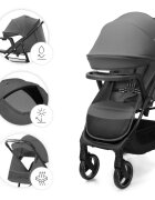 KINDERKRAFT Carucior pentru copii Trig 3 Granite Grey cu tava inclusa suspensii greutate admisa 22 kg