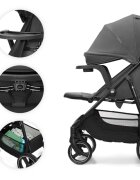KINDERKRAFT Carucior pentru copii Trig 3 Granite Grey cu tava inclusa suspensii greutate admisa 22 kg