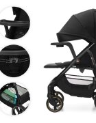 KINDERKRAFT Carucior pentru copii Trig 3 Onyx Black cu tava inclusa suspensii greutate admisa 22 kg