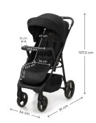KINDERKRAFT Carucior pentru copii Trig 3 Onyx Black cu tava inclusa suspensii greutate admisa 22 kg