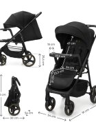 KINDERKRAFT Carucior pentru copii Trig 3 Onyx Black cu tava inclusa suspensii greutate admisa 22 kg