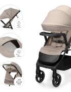KINDERKRAFT Carucior pentru copii Trig 3 Stone Beige cu tava inclusa suspensii greutate admisa 22 kg