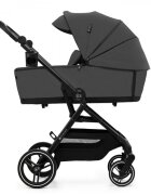 KINDERKRAFT Carucior pentru copii Yoxi Moonlight Grey 2 in 1 suspensii spatar reglabil maner ajustabil accesorii