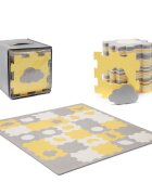 KINDERKRAFT Covoras de joaca Luno shapes puzzle 3D din spuma yellow