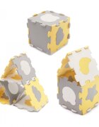 KINDERKRAFT Covoras de joaca Luno shapes puzzle 3D din spuma yellow