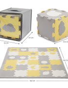 KINDERKRAFT Covoras de joaca Luno shapes puzzle 3D din spuma yellow