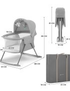 KINDERKRAFT Patut 3 in 1 Lovi grey multifunctional cu accesorii incluse