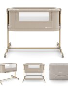KINDERKRAFT Patut 3 in 1 Nestee Grow 2 next to me Beige cu roti si picioare telescopice