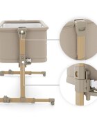 KINDERKRAFT Patut 3 in 1 Nestee Grow 2 next to me Beige cu roti si picioare telescopice