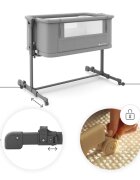 KINDERKRAFT Patut 3 in 1 Nestee Grow 2 next to me Dark Grey cu roti si picioare telescopice