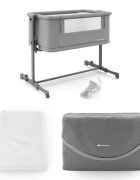 KINDERKRAFT Patut 3 in 1 Nestee Grow 2 next to me Dark Grey cu roti si picioare telescopice