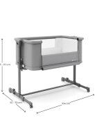 KINDERKRAFT Patut 3 in 1 Nestee Grow 2 next to me Dark Grey cu roti si picioare telescopice