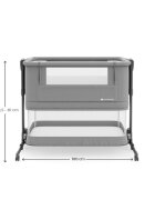 KINDERKRAFT Patut 3 in 1 Nestee Grow 2 next to me Dark Grey cu roti si picioare telescopice
