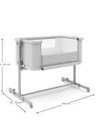 KINDERKRAFT Patut 3 in 1 Nestee Grow 2 next to me Light Grey cu roti si picioare telescopice