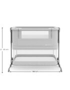 KINDERKRAFT Patut 3 in 1 Nestee Grow 2 next to me Light Grey cu roti si picioare telescopice