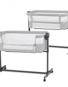 KINDERKRAFT Patut Co Sleeper Bedside Neste Up 2 gri deschis