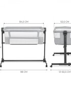 KINDERKRAFT Patut Co Sleeper Bedside Neste Up 2 gri deschis