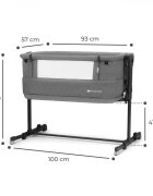 KINDERKRAFT Patut Co sleeper Neste Grow gri inchis