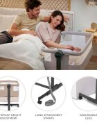 KINDERKRAFT Patut co-sleeper Nestee Up 2 Beige inclinare reglabila a saltelei inaltime reglabila