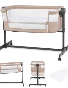 KINDERKRAFT Patut co-sleeper Nestee Up 2 Beige inclinare reglabila a saltelei inaltime reglabila
