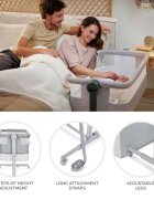 KINDERKRAFT Patut co-sleeper Nestee Up 2 Light Grey inclinare reglabila a saltelei inaltime reglabila