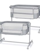 KINDERKRAFT Patut co-sleeper Nestee Up 2 Light Grey inclinare reglabila a saltelei inaltime reglabila