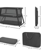KINDERKRAFT Patut de calatorie 4 in 1 Sofi Plus grey pliabil multifunctional cu accesorii incluse