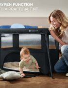 KINDERKRAFT Patut pliabil Cami Black cu doua nivele si rucsac de calatorie