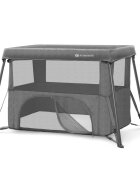 KINDERKRAFT Patut pliabil Cami Grey cu doua nivele si rucsac de calatorie