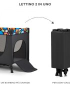 KINDERKRAFT Patut pliabil cu un nivel Joy 2 cu salteluta si geanta de transport Happy Shapes roti dotate cu frana iesire laterala cu fermoar