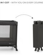KINDERKRAFT Patut pliabil cu un nivel si Geanta de transport inclusa Joy Light Grey pliabil in 5 secunde