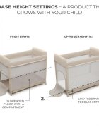 KINDERKRAFT Patut pliabil Moon Dream Beige echipat cu o saltea sigura partile laterale din plasa geanta inclusa