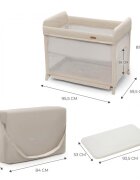 KINDERKRAFT Patut pliabil Moon Dream Beige echipat cu o saltea sigura partile laterale din plasa geanta inclusa
