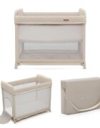 KINDERKRAFT Patut pliabil Moon Dream Beige echipat cu o saltea sigura partile laterale din plasa geanta inclusa