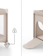 KINDERKRAFT Patut pliabil pentru copii Leody UP Beige cu 2 nivele dimensiuni 120x60 cm
