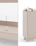 KINDERKRAFT Patut pliabil pentru copii Leody UP Beige cu 2 nivele dimensiuni 120x60 cm