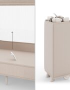 KINDERKRAFT Patut pliabil pentru copii Leody UP Beige cu 2 nivele dimensiuni 120x60 cm accesorii incluse