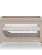 KINDERKRAFT Patut pliabil pentru copii Leody UP Beige cu 2 nivele dimensiuni 120x60 cm accesorii incluse